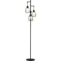 HOMCOM Industrial Floor Lights with Metal lampshades, 3-Light Floor Standing Lamp for Living Room, Bedroom, Dinging Room, Study, Black Aosom UK