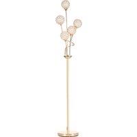HOMCOM Crystal Floor Lamps for Living Room Bedroom with 5 Light, Modern Upright Standing Lamp, 34x25x156cm, Gold Tone