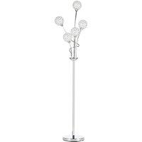 HOMCOM Crystal Floor Lamps for Living Room Bedroom with 5 Light, Modern Upright Standing Lamp, 34x25