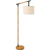 HOMCOM Modern Floor Lamp with 350 Rotating Lampshade, for Living Room and Bedroom, LED Bulb Included, Brown