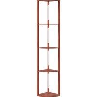 HOMCOM Corner Floor Lamp for Living Room Bedroom with Dimmable Warm White LED Light, Modern Tall Standing Lamp, Brown