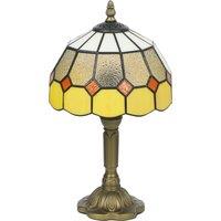 HOMCOM Handmade Art Deco Glass Table Lamp - White/Orange