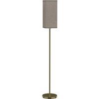 HOMCOM Floor Lamp, Modern Standing Lamp with Linen Shade and Foot Switch, Tall Lamps for Bedroom, Bulb not Included, Gold Tone