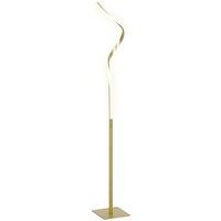 HOMCOM LED Floor Lamp with 3 Adjustable Brightness, Modern Standing Lamp with Foot Switch for Bedroom, Living Room, Gold Tone