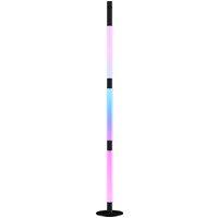HOMCOM LED Floor Lamp with Reading Light, 360 RGB Detachable Corner Floor Lamp with App & Remote Contro for Living Room, Game Room, Dark Grey