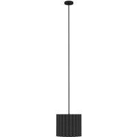 HOMCOM Linen Pendant Light, Modern Wave Ceiling Light Shade, E27 Lampshade for Living Room, Bedroom, Kitchen, Hallway, Black