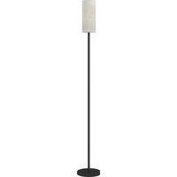 HOMCOM Floor Lamp for Living Room, Modern Standing Lamp with Linen Shade & Foot Switch, Minimalist Tall Pole Lampshade for Bedroom, Office, White
