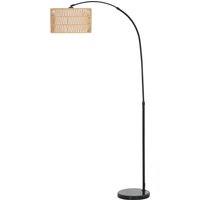 HOMCOM Floor Lamp for Living Room, Modern Standing Lamp with Dual-Layer Shade & Foot Switch, Height Adjustable Minimalist Tall Pole Lampshade for Bedroom, Office, Black