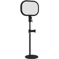 HOMCOM Selfie Light for Video Conference Lighting, Dimmable Desk Lamp with Stand Phone Holder, 5 Colour Modes & 10 Brightness Levels, Memory Function for Home Office, Recording, Video Calls, Black