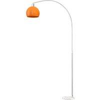 HOMCOM Floor Lamp for Living Room, Modern Standing Lamp with Shade & Foot Switch for Bedroom, Office, Orange