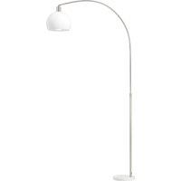 HOMCOM Floor Lamp for Living Room, Modern Standing Lamp with Shade & Foot Switch for Bedroom, Office, White