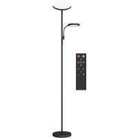 HOMCOM Mother and Child Uplighter Floor Lamp for Living Room, Stepless Dimmable Standing Lamp with 4 Scene Modes, 2700K-6500K Colour Temperature, 4 Brightness Levels, Remote & Touch Control, Black