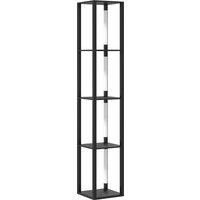 HOMCOM Floor Lamp with Shelves, 4 Layer Dimmable Column Modern Standing Lamp with 3 Brightness Levels and Foot Switch for Living Room, Bedroom, Office, Black