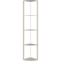HOMCOM RGB LED Floor Lamp with Shelves, 5-Tier Dimmable Standing Lamp with Adjustable Brightness and Remote Control, Modern Corner Display Shelf Unit for Living Room Bedroom Office, Oak