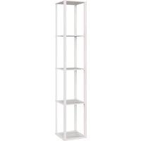 HOMCOM RGB LED Floor Lamp with Shelves, Modern Dimmable Standing Lamp with Remote Control, Adjustable Brightness & Speed for Living Room, Bedroom, Office, White