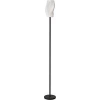 HOMCOM Floor Lamp for Living Room, 3D Printed Modern Standing Lamp with Flowing Curved Shade & Foot Switch, Minimalist Tall Pole Lampshade for Bedroom, Office, E27 Holder without Bulb (25W Max), White