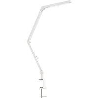 HOMCOM LED Desk Lamp, Dimmable Desk Light with Swing Arm and Clamp, Adjustable Eye-Caring Table Lamp with 2 Colour Modes & 5 Brightness Levels for Study, Drawing, Office, Architect, Task, White