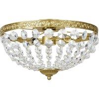 HOMCOM Crystal Chandelier Ceiling Light with 168 Octagonal Beads, Vintage 2-Light Flush Mount Ceiling Light for Living Room, Bedroom, Hallway, Dining Room, Gold Tone