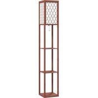 HOMCOM Three-Shelf Standing Lamp - Brown/White