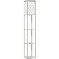 HOMCOM Three-Shelf Standing Lamp - Grey/White