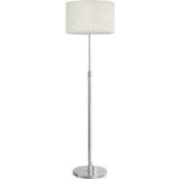 HOMCOM Floor Lamp with Remote, Height Adjustable Standing Lamp with Linen Shade, Dimmable with 3000K-6000K Adjustable Colour Temperatures, Foot Switch for Living Room Bedroom Office, Silver Tone