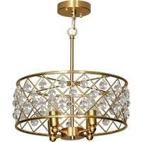 HOMCOM 51 Crystallite Four-Bulb Chandelier - Gold-Tone