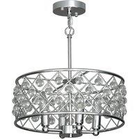 HOMCOM 51 Crystallite Four-Bulb Chandelier - Silver-Tone