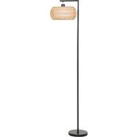 HOMCOM Boho Dimmable Floor Lamp - Black
