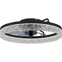 HOMCOM Ceiling Fan with Lights, Dimmable LED Mount Ceiling Fan Light with Remote App Control for Bedroom, Black