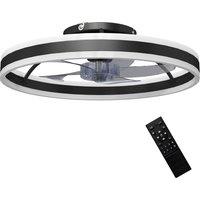 HOMCOM Ceiling Fan with Light and Remote, LED Mount Ceiling Fan with 3 Colour Temperatures, 6 Speed, 50 cm, Black