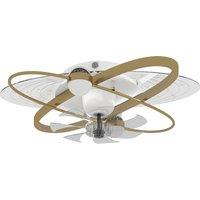 HOMCOM Ceiling Fan with Light and Remote, 3 Colour Temperatures, LED Mount Ceiling Fan Light for Bedroom, Gold Tone