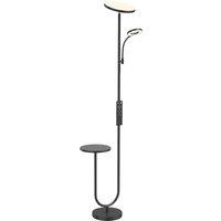 HOMCOM Uplighter Floor Lamp with Table and Reading Light, Dual Light Dimmable Standing Lamp with Remote & 4 Colour Temperatures