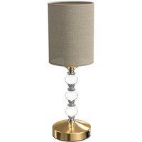 HOMCOM Bedside Lamp, Modern Crystal Decoration Table Lamp with PVC shade, USB A+C Charging Ports, Bulb Not Included, Gold Tone