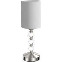 HOMCOM Bedside Lamp, Modern Crystal Decoration Table Lamp w/ PVC shade, USB A+C Charging Ports, Bulb Not Included, Silver Tone