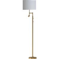 HOMCOM Modern Floor Lamp with Built-In Reading Light, Standing Lamp with Independent Switch, Copper
