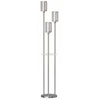 HOMCOM Floor Lamp with Shelves, 3-Light Crystal Standing Lamp with Glass Shades and Foot Switch, Bulbs Not Included, Chrome