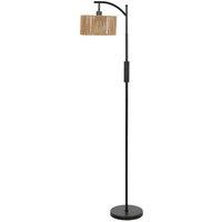 HOMCOM LED Floor Lamp, 160 cm Modern Dimmable Standing Lamp with Adjustable Shade, Magnetic Remote, Black