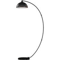 HOMCOM C-Shaped Floor Lamp, Modern Standing Lamp with Bowl-Shaped Reflective Shade, Foot Switch and Marble Base, Black