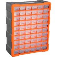 DURHAND Wall-Mounted Marvel: 60-Drawer Cabinet for Meticulous Organisation, Garage & Workshop Essential, Clear Orange Aosom UK