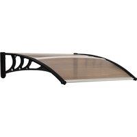 Outsunny Waterproof Curved Window Door Canopy Aluminium Rigid Plastic Polycarbonate Fixed Outdoor Awning Aosom UK