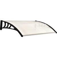 Outsunny Curved Window Door Canopy Aluminium Rigid Plastic Polycarbonate Fixed Outdoor Awning Modern Design UV Water Rain Resist