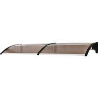 Outsunny Waterproof 75 x 195 cm Curved Door Window Awning Canopy, Polycarbonate Cover Front Door Patio, UV Rain Snow Protection Shelter Aosom UK