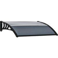 Outsunny Waterproof Outdoor Door Canopy Awning, Window Rain Shelter Cover, Front/Back Door Porch, Black, 100 x 80cm Aosom UK