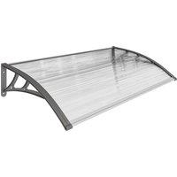 Outsunny Front Door Canopy, Outdoor Awning, Rain Shelter, 110 x 60cm, Grey