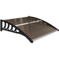 Outsunny Front Door Canopy, Outdoor Awning, Rain Shelter for Window, Porch and Front/Back Door, 103 x 96.5 cm, Brown