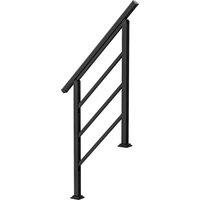 Outsunny Outdoor Handrail for Stairs, 0-45 Adjustable Wrought Iron Exterior Handrail, Fit 1 to 3 Steps Stair Railing