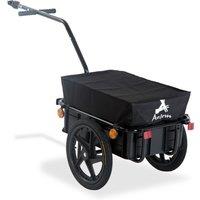 HOMCOM Bicycle Trailer Cargo Jogger Luggage Storage Stroller with Towing Bar - Black