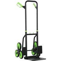 DURHAND Steel Climbing Stairs Trolley Hand Trucks 6-Wheels Foldable Load Cart 120kg, Green