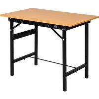 HOMCOM Foldable Garage Work Bench, Craft Table MDF Workstation, Heavy-duty Steel Frame with Ruler, Protractor Aosom UK
