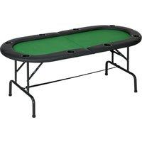 HOMCOM 1.83m Foldable Poker Table W/Chip Trays, Drink Holders Aosom UK